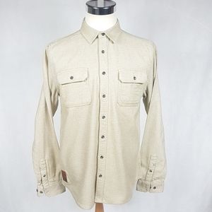 Kavu Mens Button Up Long Sleeve Shirt Size L Tan